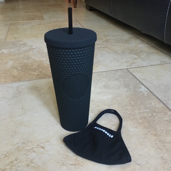 Starbucks Matte Black Tumbler + Starbucks Mask - Picture 2 of 13